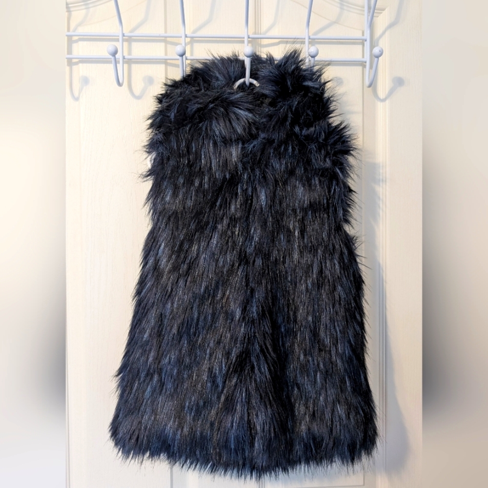 Kids GAP Navy Faux Fur Vest